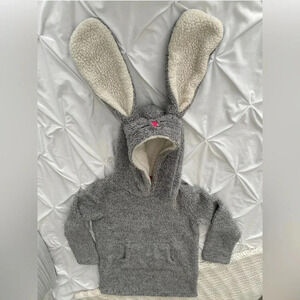 Layla Women’s Soft Cuddly Bunny Pullover Fleece Robe/sweatshirt w/ Pocket EUC S.
